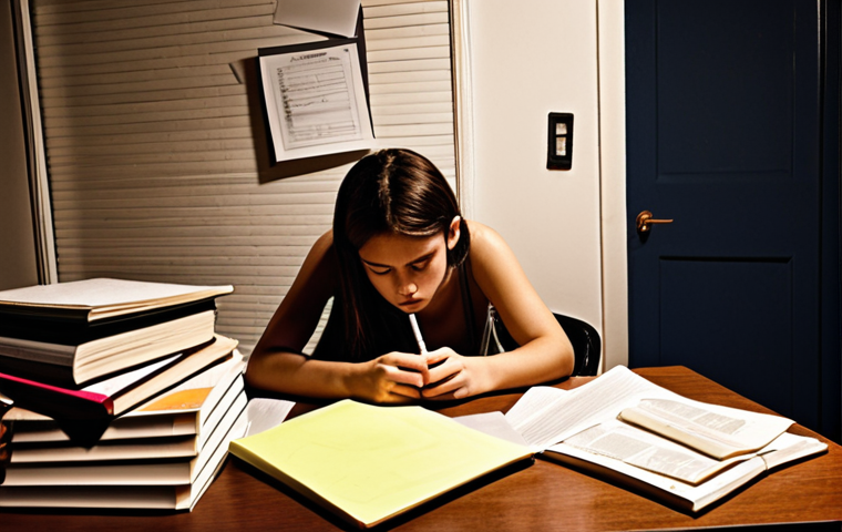 **Image:** A determined architecture student studying late at night, surrounded by textbooks, past papers, and architectural drawings. Highlight the feeling of both intense focus and slight exhaustion. Maybe include a coffee cup and a motivational sticky note on the wall. Keywords: architecture student, study, late night, determination, blueprints, textbooks.