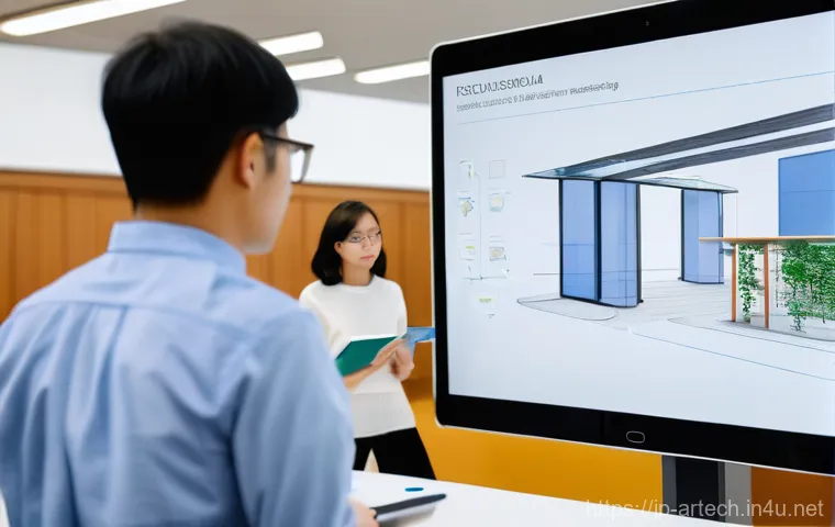 건축기술사 필기시험 예상 문제 - **Prompt:** A diverse group of young, aspiring architectural engineers, both male and female, are ga...